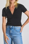 Derek Lam 10 Crosby Belle Short Sleeve Sweater In Black