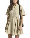 Derek Lam 10 Crosby Bennett Balloon-sleeve Belted Dress In Safari