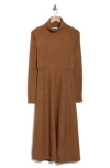 Derek Lam 10 Crosby Bethany Long Sleeve Wool Turtleneck Sweater Dress In Brown