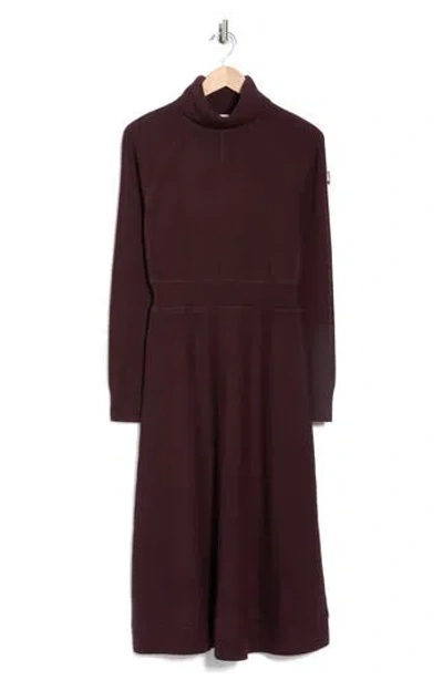 Derek Lam 10 Crosby Bethany Long Sleeve Wool Turtleneck Sweater Dress In Burgundy