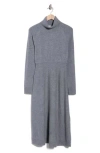 Derek Lam 10 Crosby Bethany Long Sleeve Wool Turtleneck Sweater Dress In Gray