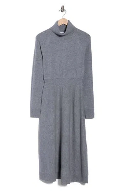 Derek Lam 10 Crosby Bethany Long Sleeve Wool Turtleneck Sweater Dress In Gray