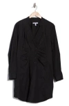 Derek Lam 10 Crosby Beverly Long Sleeve Cotton Shirtdress In Black