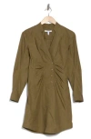 Derek Lam 10 Crosby Beverly Long Sleeve Shirtdress In Fatigue