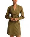 Derek Lam 10 Crosby Beverly Long Sleeve Shirtdress In Fatigue