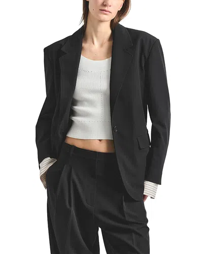Derek Lam 10 Crosby Blaire Tropical Stretch Blazer In Black