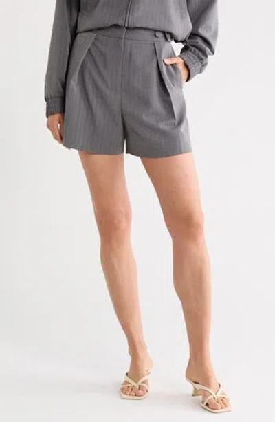 Derek Lam 10 Crosby Boswell Pinstripe Shorts In Gray