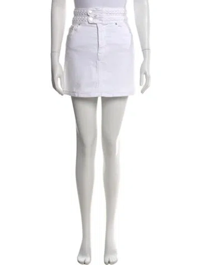 Pre-owned Derek Lam 10 Crosby Braided Accents Mini Skirt In White