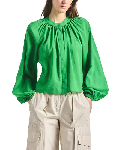 Derek Lam 10 Crosby Zoey Balloon Sleeve Top In Green