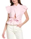 Derek Lam 10 Crosby Brynn Ruffle Wrap Top In Pink
