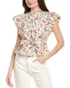Derek Lam 10 Crosby Brynn Ruffle Wrap Top In White