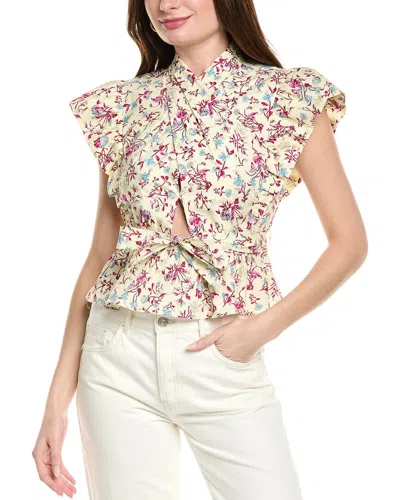 Derek Lam 10 Crosby Brynn Ruffle Wrap Top In White