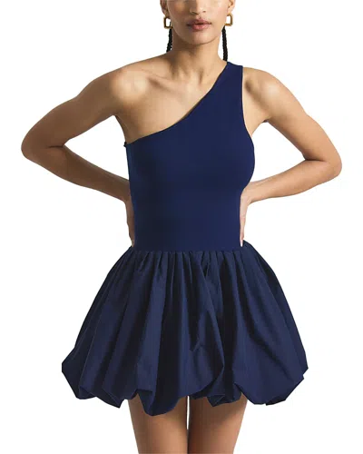 DEREK LAM 10 CROSBY CALLA MIXED MEDIA COMPACT KNIT BALLOON DRESS