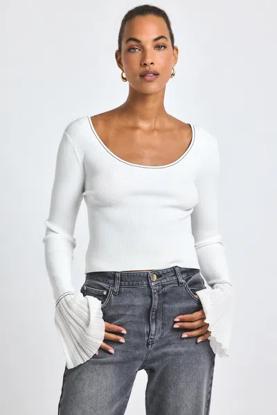 DEREK LAM 10 CROSBY CALLIOPE RIB BALLET NECK SWEATER