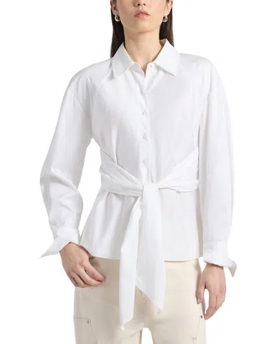 Derek Lam 10 Crosby Carmine Wrap Top In White