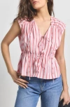Derek Lam 10 Crosby Caroline Striped Double-tie Top
