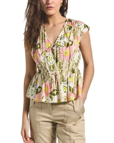 Derek Lam 10 Crosby Caroline Double Tie Top In Neutral