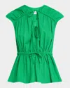 Derek Lam 10 Crosby Caroline Tie Front Top In Kelly Green