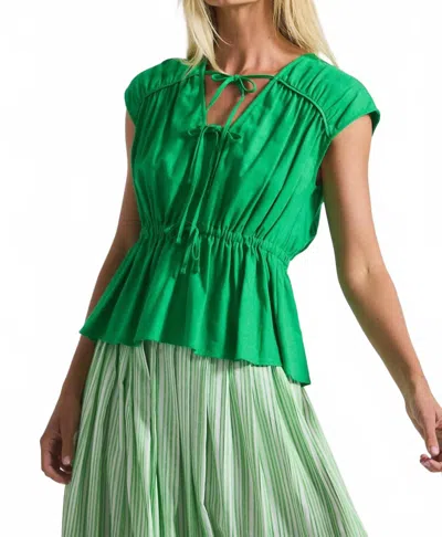 DEREK LAM 10 CROSBY CAROLINE TIE FRONT TOP IN KELLY GREEN