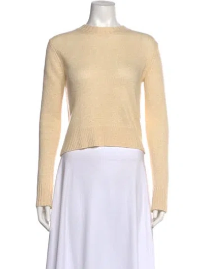 Pre-owned Derek Lam 10 Crosby Cashmere Scoop Neck Crop Top In Neutral
