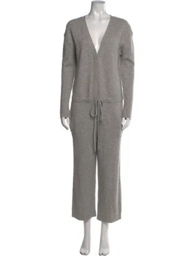 Pre-owned Derek Lam 10 Crosby Cashmere V-neck Jumpsuit In Grey