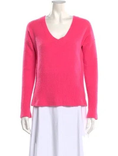 Pre-owned Derek Lam 10 Crosby Cashmere V-neck Sweater In Pink
