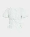 Derek Lam 10 Crosby Caspien Striped Twist-front Peplum Blouse In Electric Multi