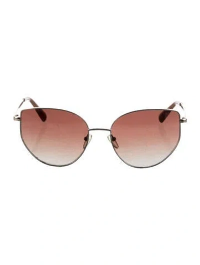 Pre-owned Derek Lam 10 Crosby Cat-eye Gradient Sunglasses In Gold