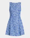 Derek Lam 10 Crosby Cayman High-neck Dress In Indigo