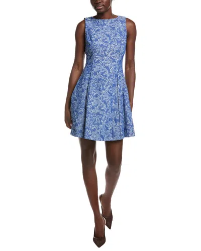 Derek Lam 10 Crosby Cayman Jacquard Dress In Blue