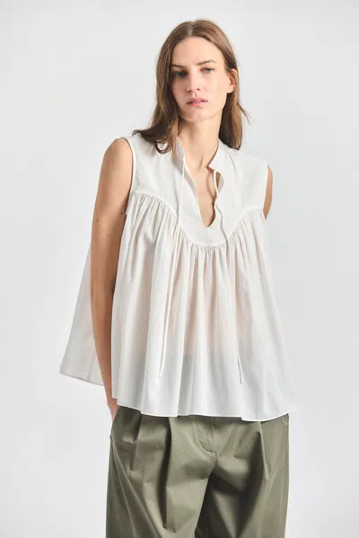 Derek Lam 10 Crosby Chase Sleeveless Top In White