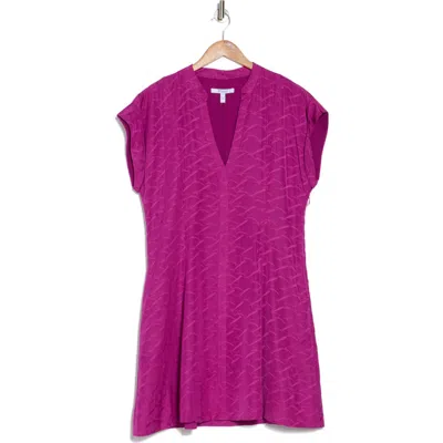 Derek Lam 10 Crosby Christina Short Sleeve Jacquard Minidress In Hibiscus