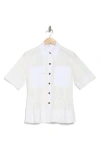 Derek Lam 10 Crosby Cilou Eyelet Utility Shirt In White/white