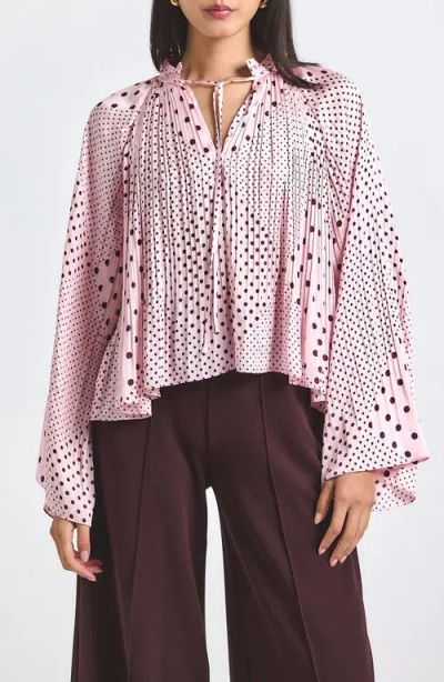 Derek Lam 10 Crosby Clara Mixed Dot Satin Top In Animal Print