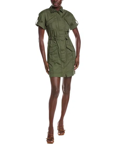 Derek Lam 10 Crosby Clotilde Cotton Drill Utility Dress In Animal Print