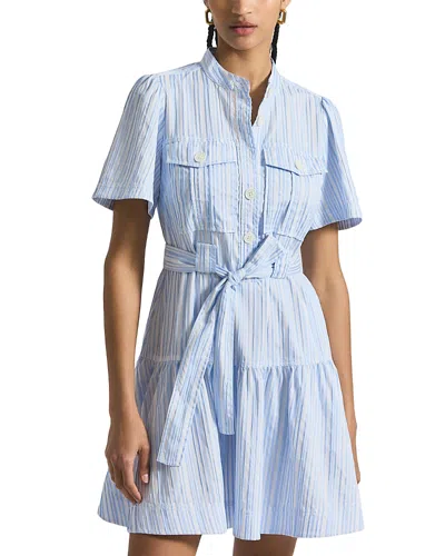 Derek Lam 10 Crosby Clynton Pintuck Striped Dress In Multi