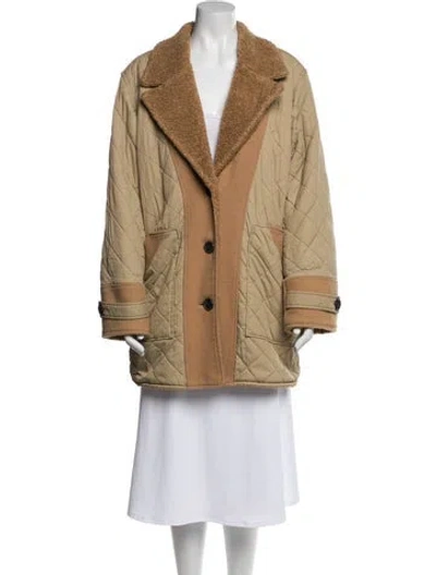 Pre-owned Derek Lam 10 Crosby Colorblock Pattern Coat In Brown
