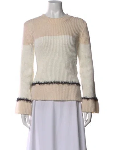Pre-owned Derek Lam 10 Crosby Colorblock Pattern Crew Neck Sweater In Neutral
