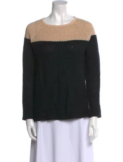 Pre-owned Derek Lam 10 Crosby Colorblock Pattern Scoop Neck Sweater In Black