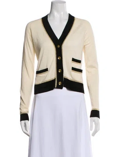 Pre-owned Derek Lam 10 Crosby Colorblock Pattern V-neck Sweater In Neutral