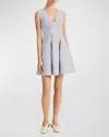 Derek Lam 10 Crosby Concha Sleeveless V-neck Mini Dress In Periwinkle
