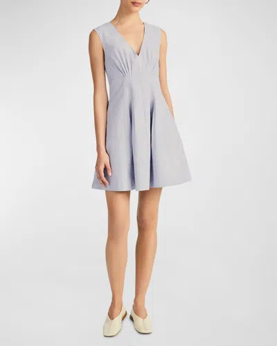 Derek Lam 10 Crosby Concha Sleeveless V-neck Mini Dress In Blue