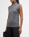 Derek Lam 10 Crosby Contro Turtleneck Knit Vest In Grey Melange