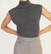 Derek Lam 10 Crosby Contro Turtleneck Knit Vest In Gray