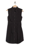 Derek Lam 10 Crosby Cora Sleeveless Cotton Shirtdress In Black