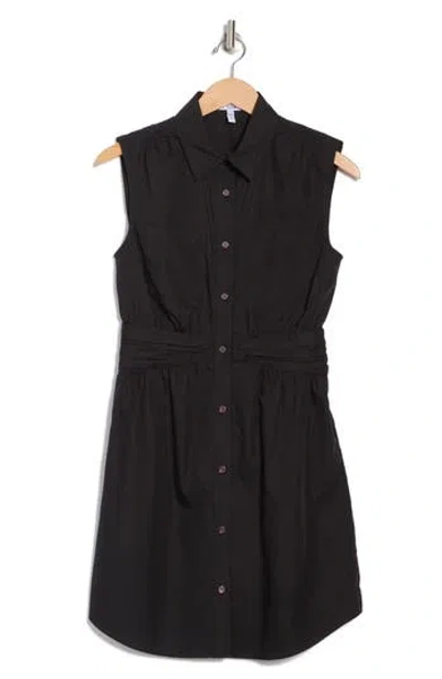 Derek Lam 10 Crosby Cora Sleeveless Cotton Shirtdress In Black