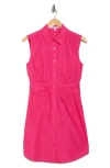 Derek Lam 10 Crosby Cora Sleeveless Cotton Shirtdress In Pink