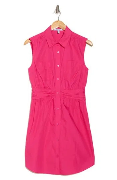 Derek Lam 10 Crosby Cora Sleeveless Cotton Shirtdress In Pink