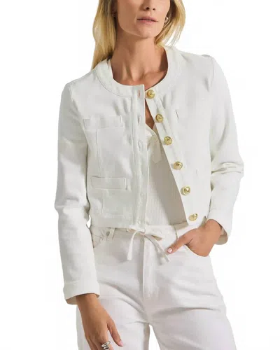 Derek Lam 10 Crosby Cotton Penny Collarless Jacket In Blanco In White