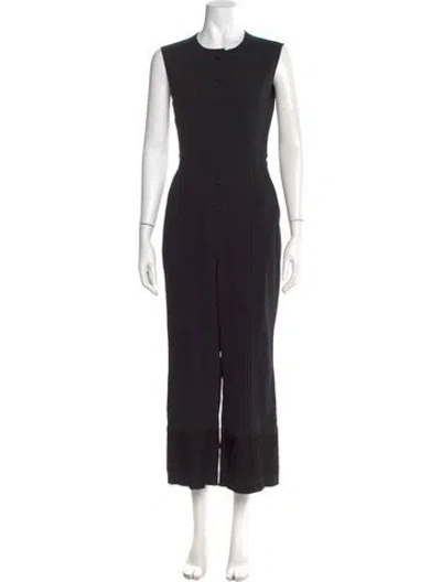 Pre-owned Derek Lam 10 Crosby Crew Neck Jumpsuit In Black